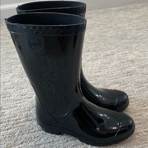UGG Glossy Black Kids Raana Rain Boots